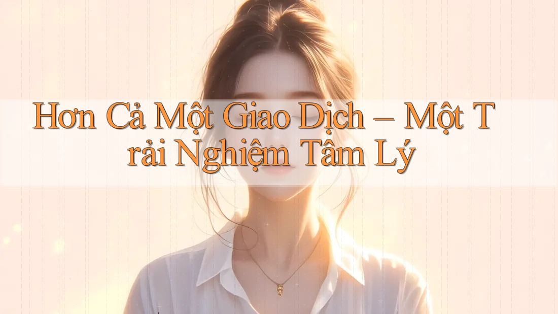 Hơn Cả Một Giao Dịch – Một Trải Nghiệm Tâm Lý Hơn Cả Một Giao Dịch – Một Trải Nghiệm Tâm Lý
